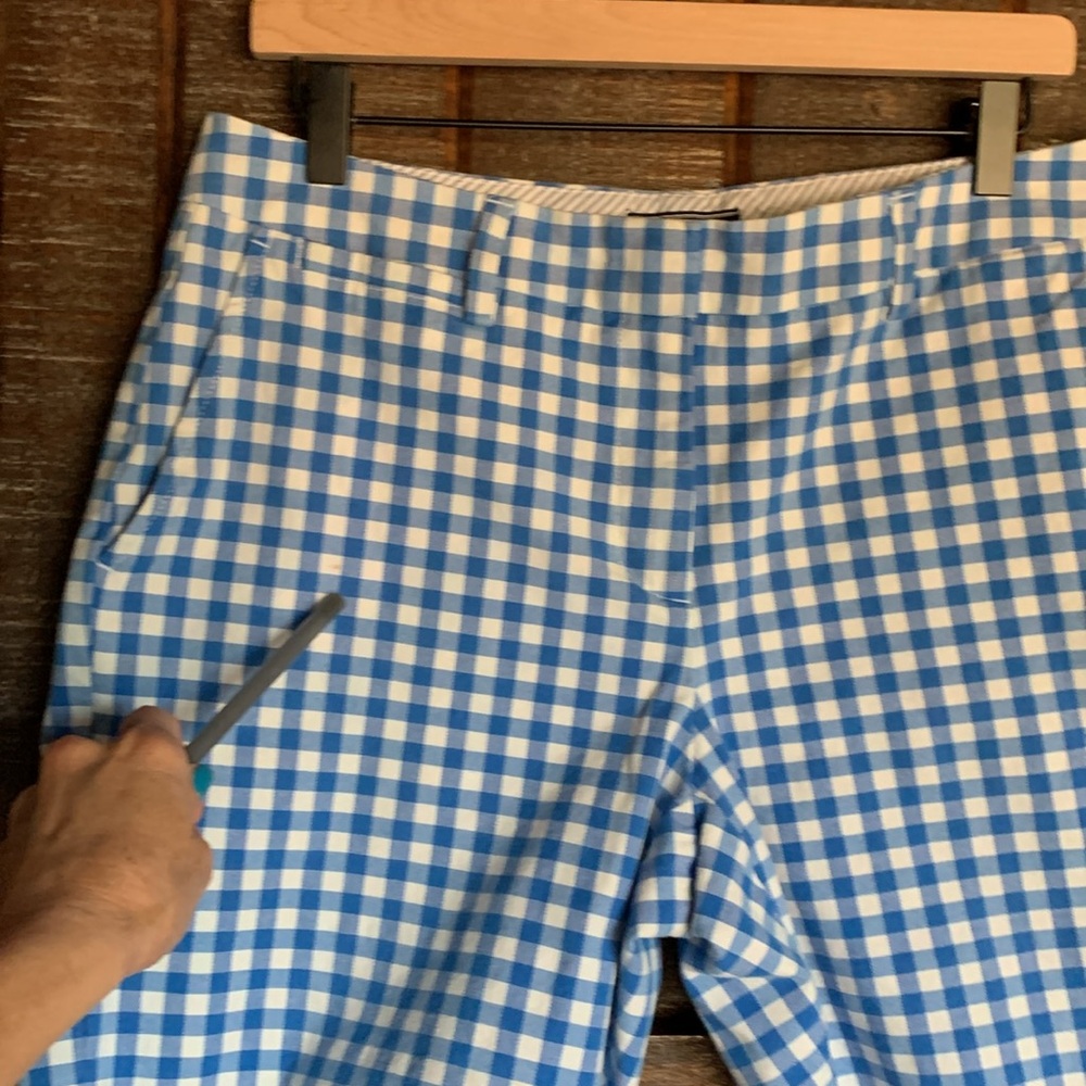 Lands End size 12 petite 12P shorts mid-rise gingham summer preppy coastal - Picture 11 of 11